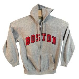 Bay State Apparel Boston Full Zip Hoodie Heather Gray Heavyweight Fleece Medium